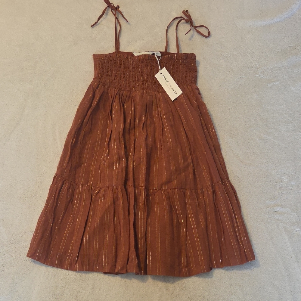 Girls Janie and Jack Brown Strappy Dress Casual